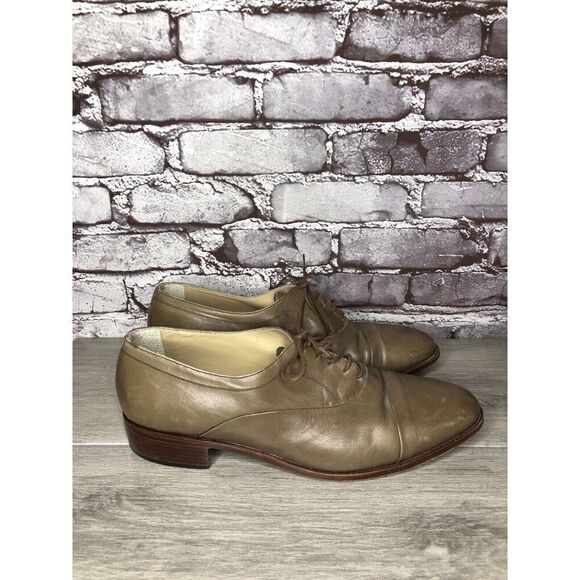 Rodi Taupe Leather Cap Toe Oxfords Lace Up Dress Shoes Men Sz 44EU/11M US - Picture 4 of 16